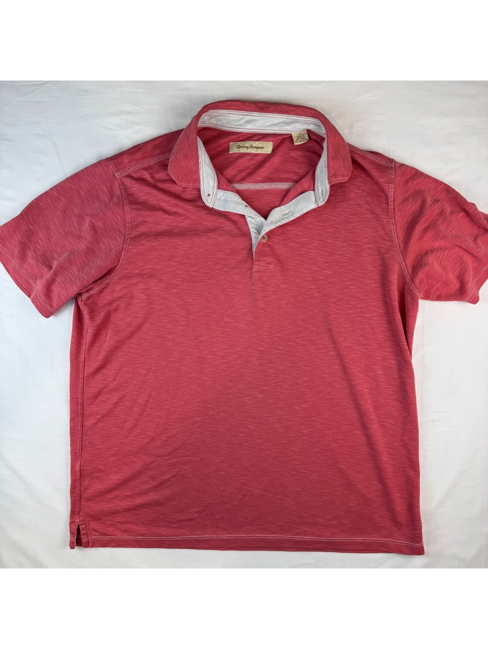 Tommy Bahama Men's Red Modal Polyester Polo Shirt Large